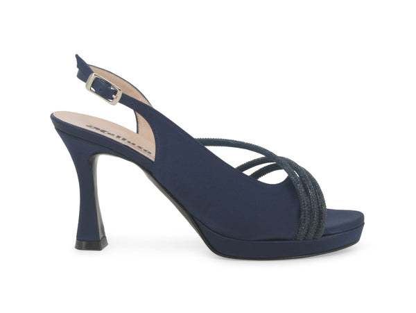 Melluso Sandali Cerimonia Tomaia Tessuto con Strass Blu J643-233611